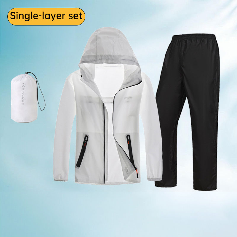 Unisex Ultralight Rain Suit - Lightweight Waterproof Jacket & Pants Set, Summer Outdoor Rainwear for Fishing & Cycling