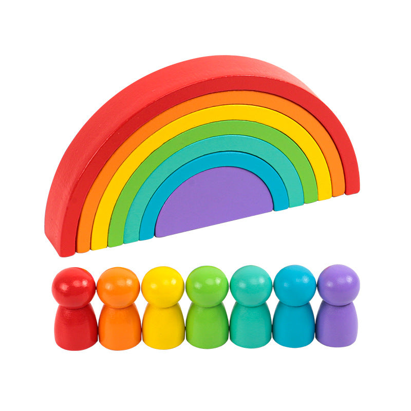 seven-rainbow-building-blocks-small-people-combination-childrens-puzzle-cognition-stacking-music-wooden-christmas-toy-gift