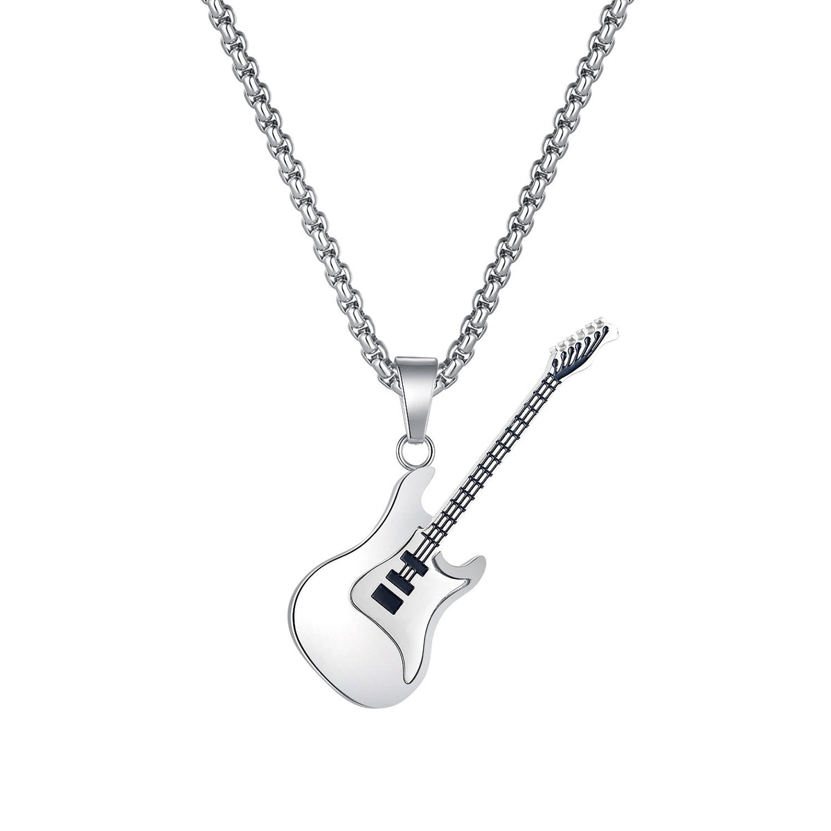 hip-hop-stainless-steel-guitar-pendant-street-classic-fashion-male-titanium-necklace