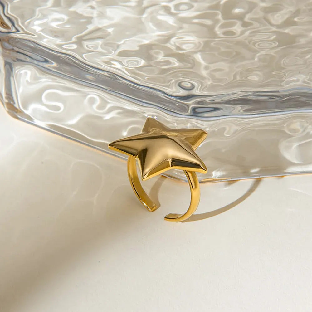 Gold Star Ring – Adjustable Celestial Jewellery Gift for Her