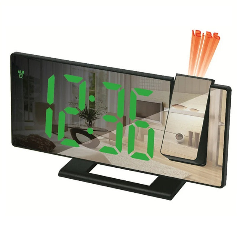 LED Digital Alarm Clock Projection Clock Projector Ceiling Clock with Time Temperature Display Backlight Snooze Clock for Home