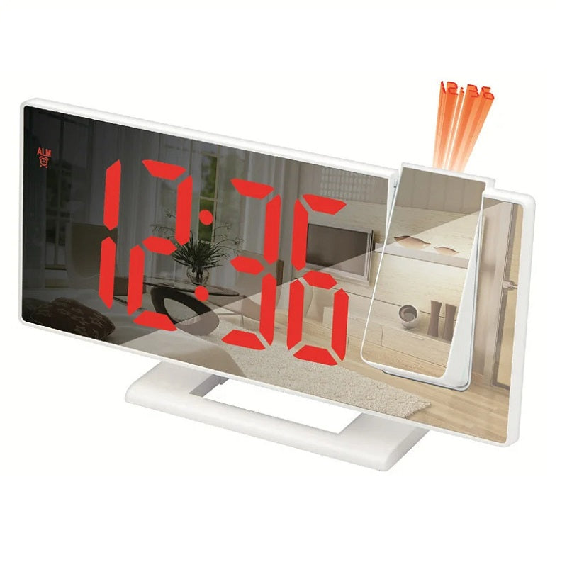 LED Digital Alarm Clock Projection Clock Projector Ceiling Clock with Time Temperature Display Backlight Snooze Clock for Home