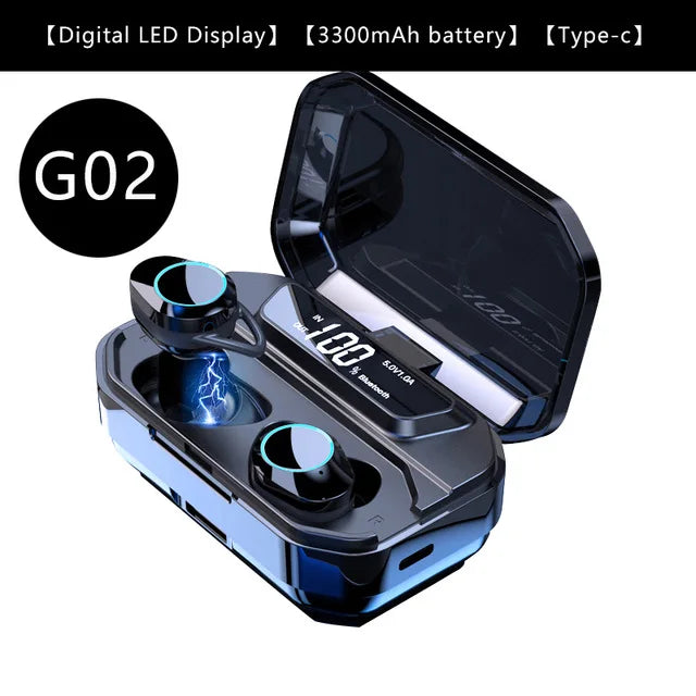 tws-g02-bluetooth-earphones-v5-0-wireless-headphones-9d-stereo-music-ipx7-waterproof-earbuds-with-3300mah-long-battery-life