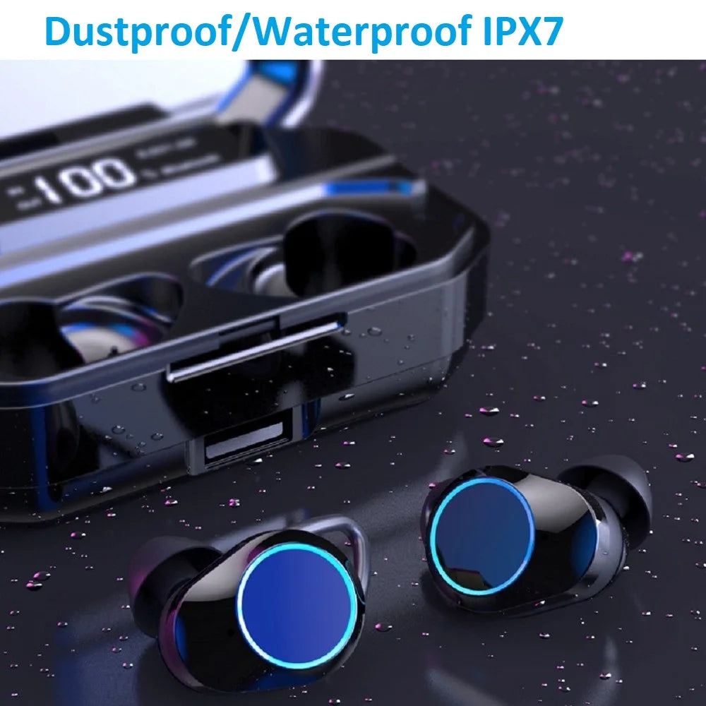 tws-g02-bluetooth-earphones-v5-0-wireless-headphones-9d-stereo-music-ipx7-waterproof-earbuds-with-3300mah-long-battery-life