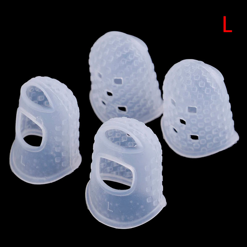 4pcs-set-silicone-finger-guards-guitar-fingertip-protectors-for-ukulele-guitar-s-m-l-transparent-blue-color