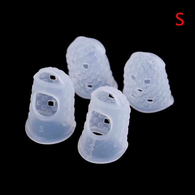 4pcs-set-silicone-finger-guards-guitar-fingertip-protectors-for-ukulele-guitar-s-m-l-transparent-blue-color